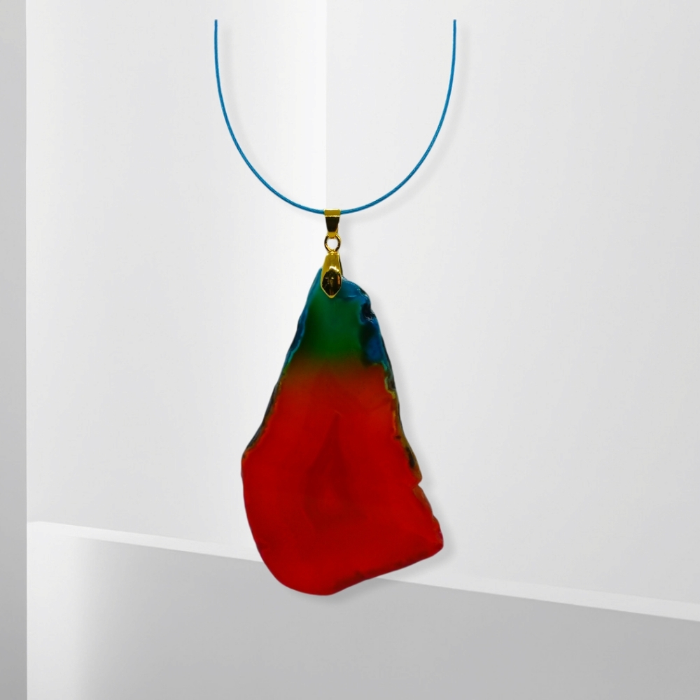 Rainbow titanium crystal pendant necklace